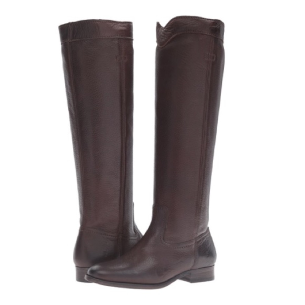 Frye Cara Chocolate Tall Leather Boots sz 8